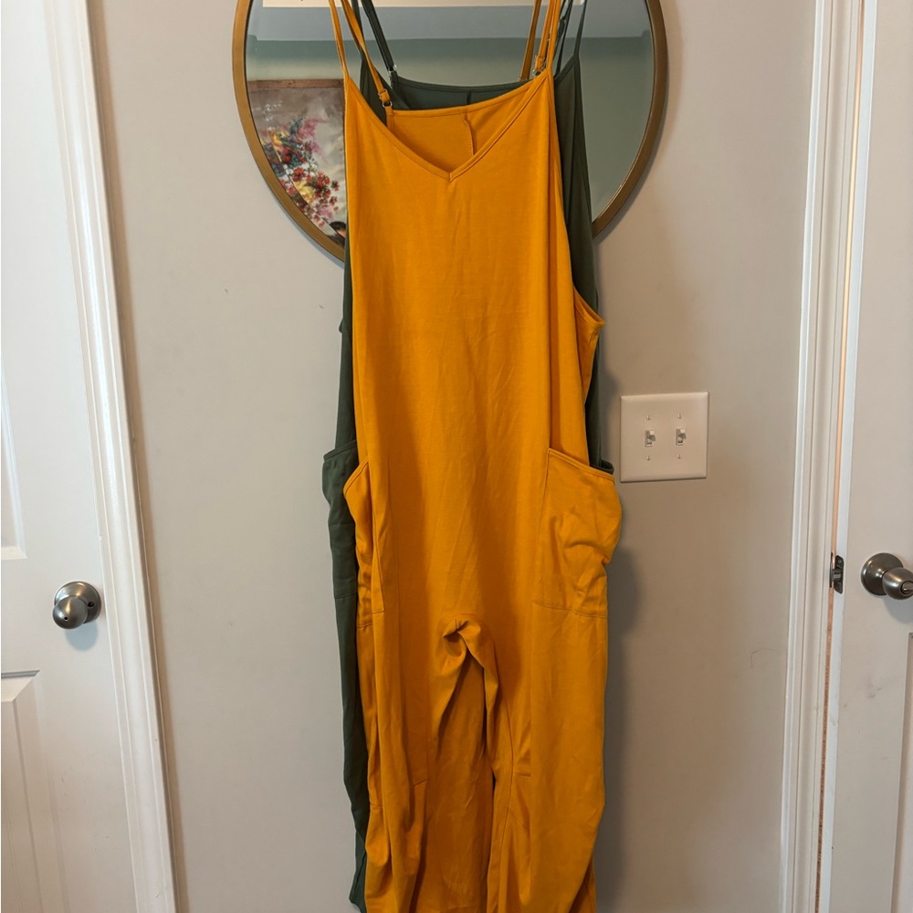 Stylish Green and Yellow Jumpsuit